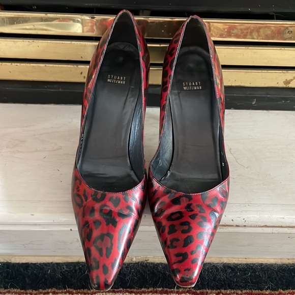 Stuart Weitzman red leopard heels, size 7B - Picture 2 of 6